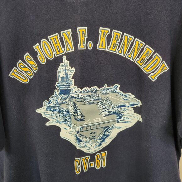 Tultex Vintage USS John F Kennedy CV-67 Big John Aircraft Carrier Graphic Tee XL - Picture 3 of 6